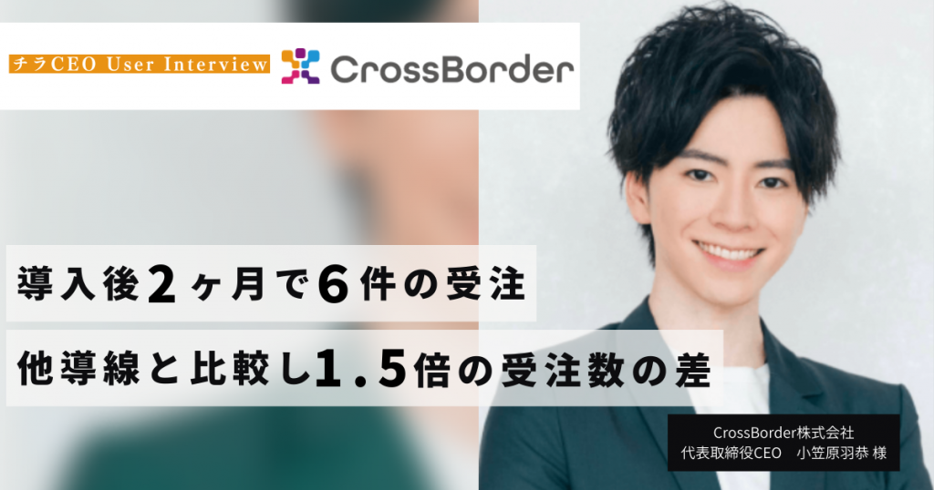 資金調達後の営業活動、サービス導入検討双方の効率化を実現。 <br>導入後2ヶ月で6件の受注、他導線と比較し1.5倍の受注数の差。